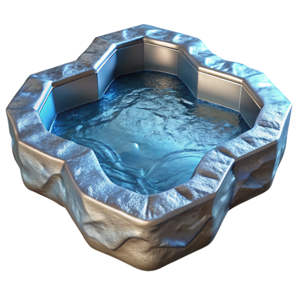 vibrant abstract Liquid Metal Pool on Ice Surface Isolated original png