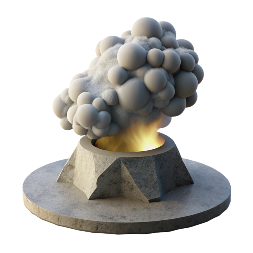 serene abstract Low Angle Translucent Smoke Plume Rising From Concrete Cutout premium png