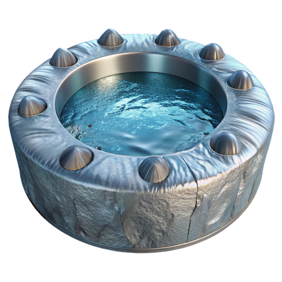 wonderful minimalist Liquid Metal Pool on Ice Surface Isolated professional png