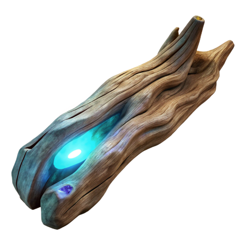 extraordinary creative Luminescent Driftwood Side View Isolated png