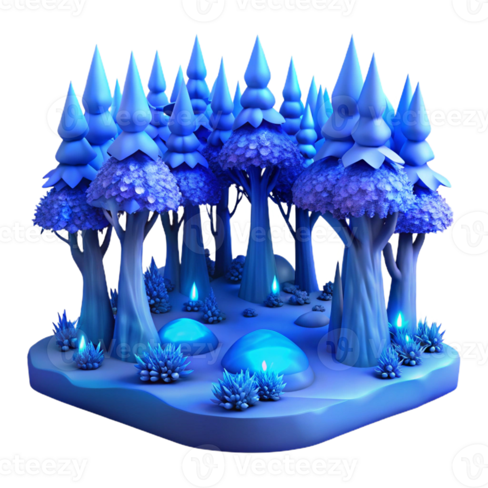elegant modern Lyrax Luminance Forest Background with Blue Glow Isolated high quality png