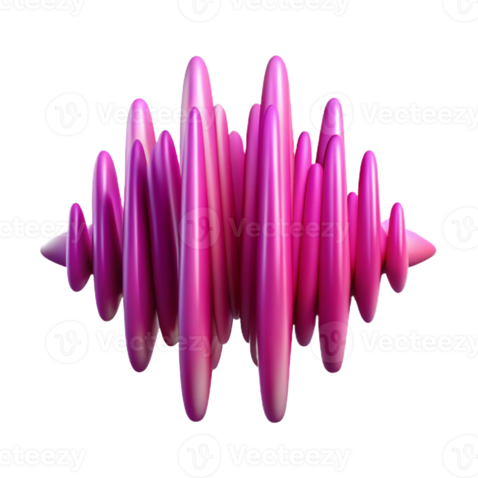 dramatic abstract Magenta Soundwave Peaks Isolated with Bright Colors png