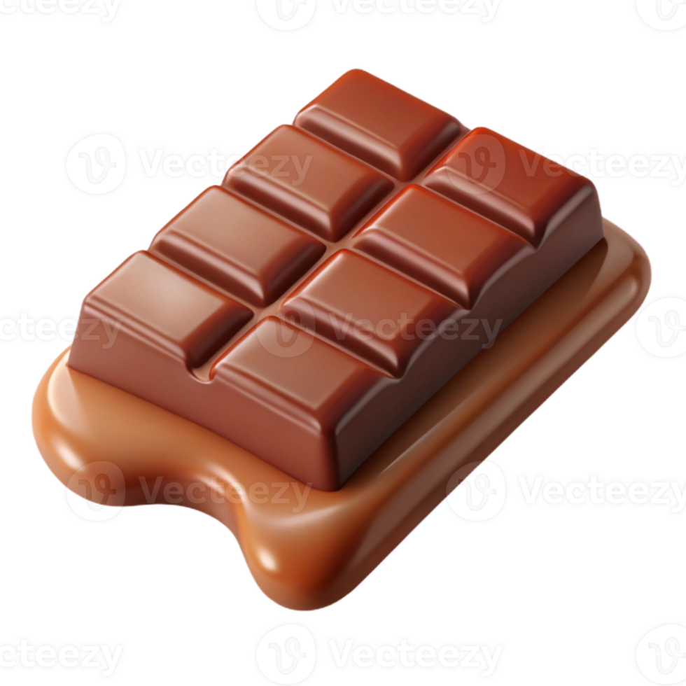 beautiful minimalist Melting Chocolate Bar with Brown Color Transparent Background high quality png