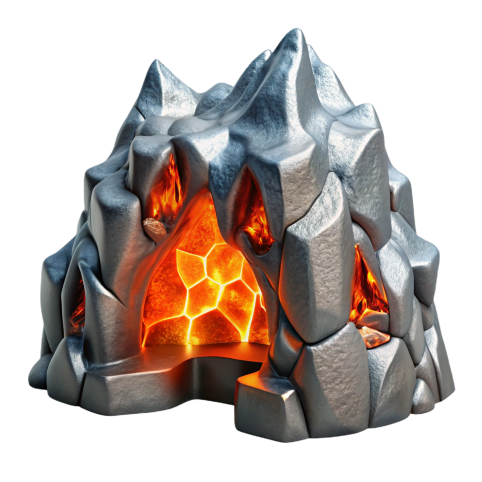 serene classic Metallic Lava Transforming Ice Landscape Transparent professional png