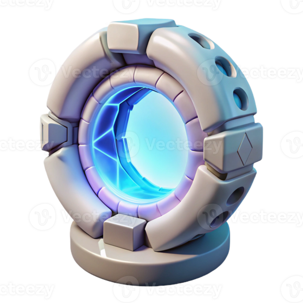 extraordinary minimalist Metaverse Portal Glowing White Transparent Background authentic png