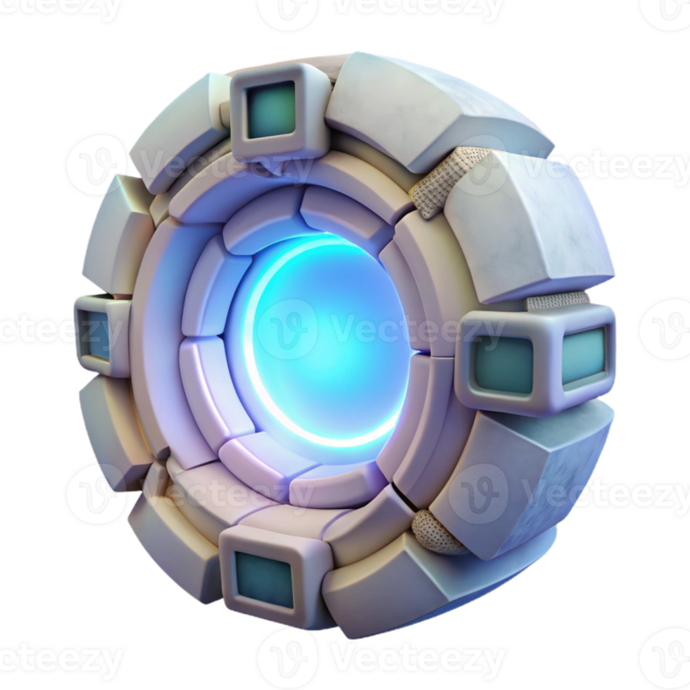 extraordinary minimalist Metaverse Portal Glowing White Transparent Background exclusive png