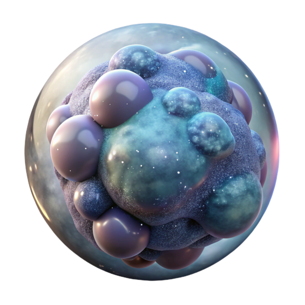 beautiful abstract Micro Nebula in Bubble Isolated Element original png