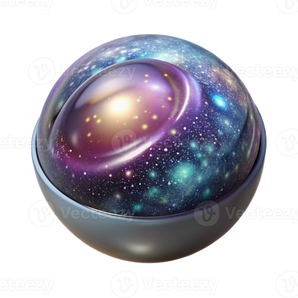 extraordinary minimalist Miniature Galaxy in Sphere Transparent high quality png