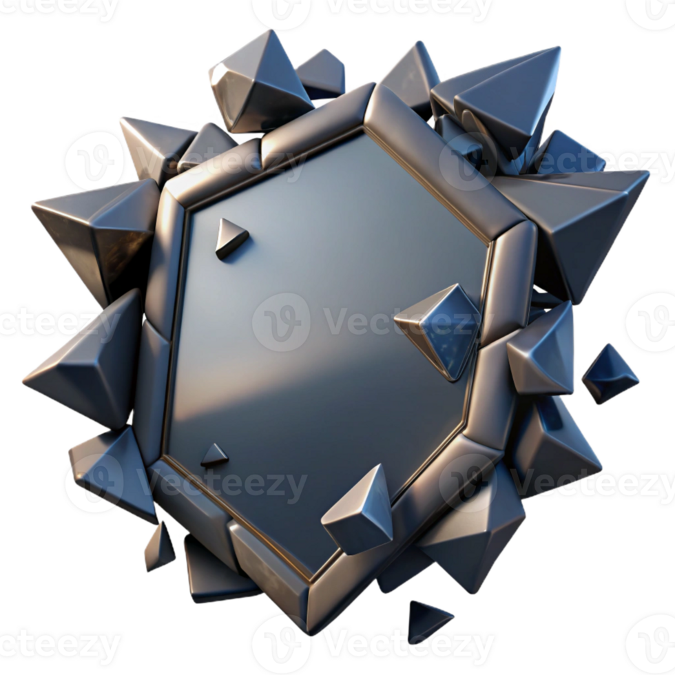elegant vintage Mirror Shards Cutout with Dark Background authentic png