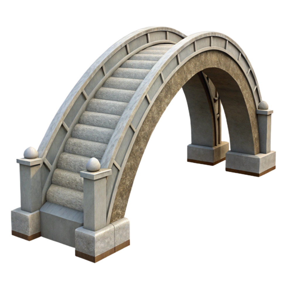 stunning classic Modern Arch Bridge Side View Transparent Background high resolution png