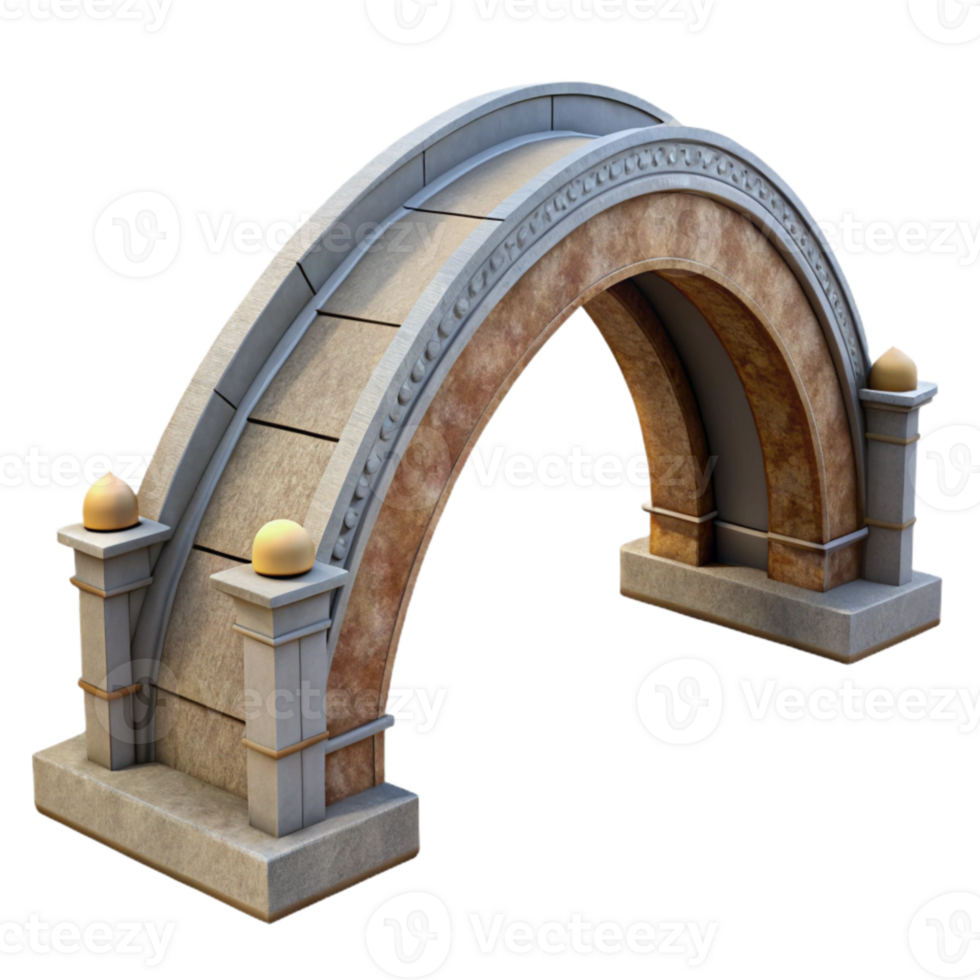 beautiful creative Modern Arch Bridge Side View Transparent Background authentic png