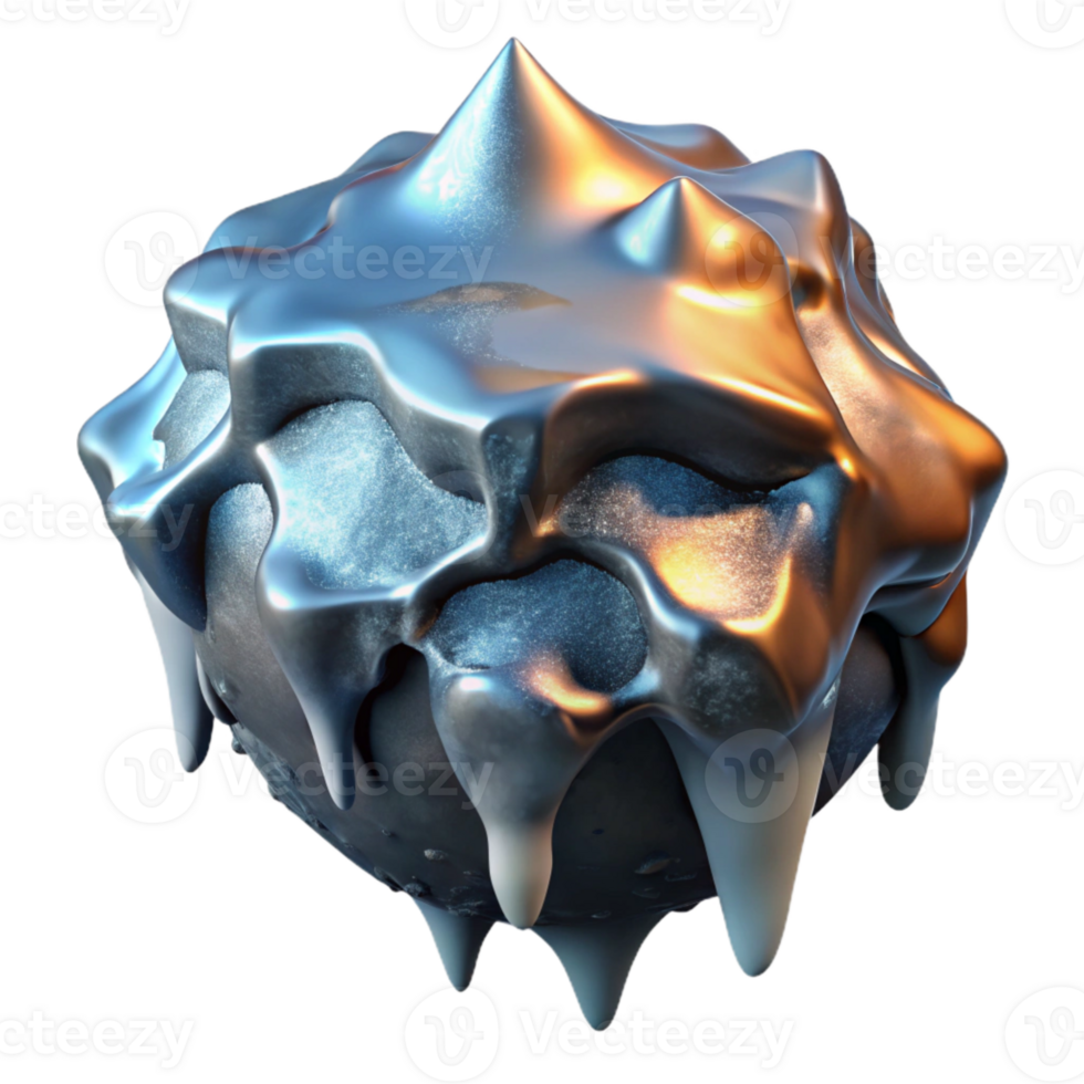 dramatic minimalist Molten Metal and Ice Collision Front View Transparent Cutout genuine png