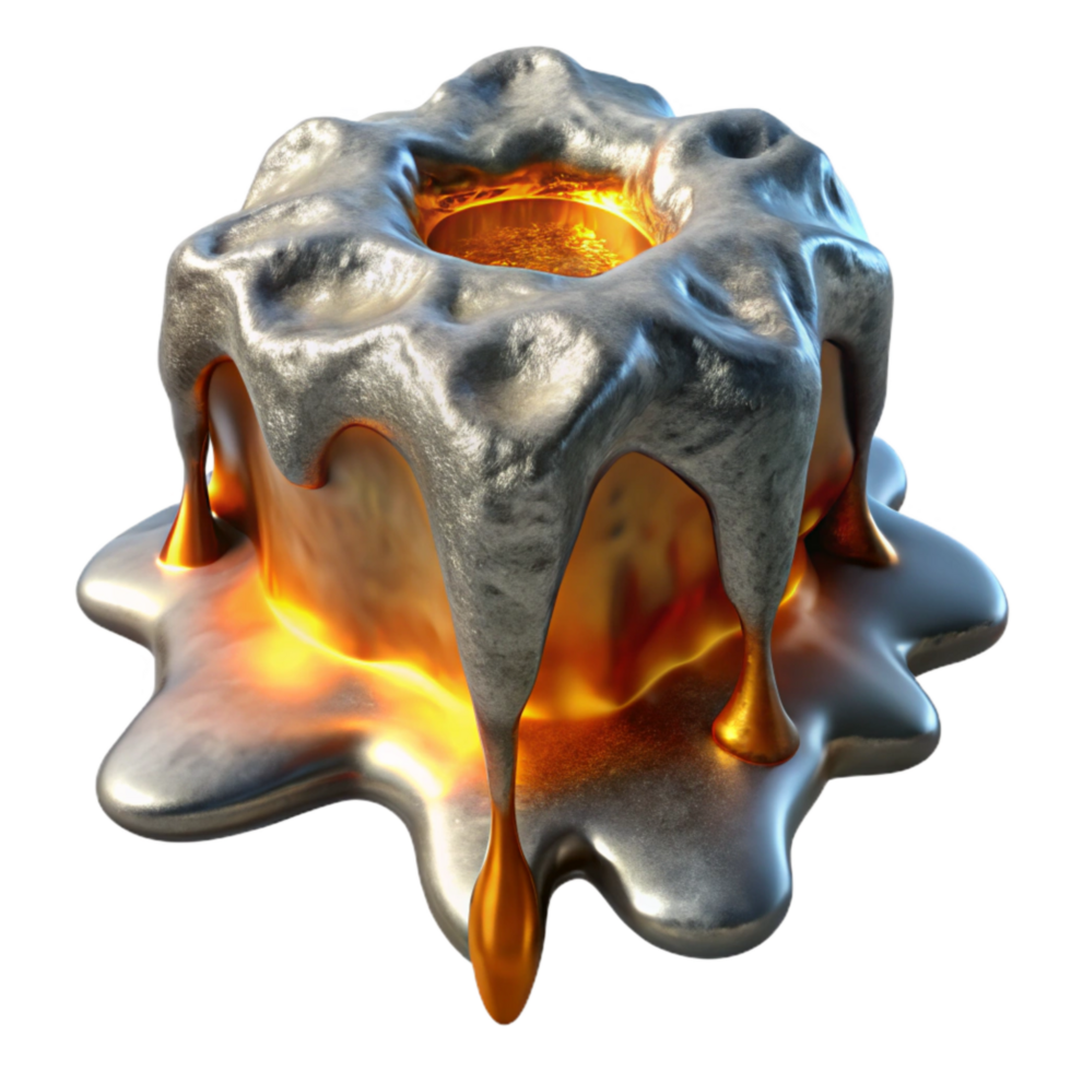 magnificent vintage Molten Metal Flow Interrupted by Ice Cutout original png