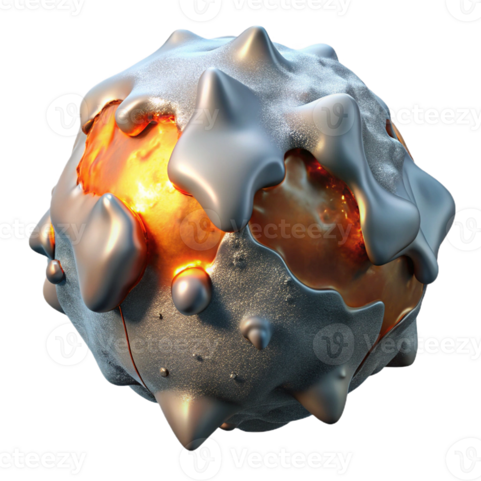elegant traditional Molten Metal Ice Collision Side Angle Isolated png