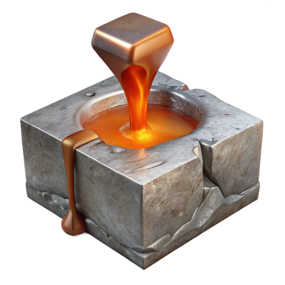 magnificent vintage Molten Metal Pouring Onto Ice Block Close Up Isolated genuine png