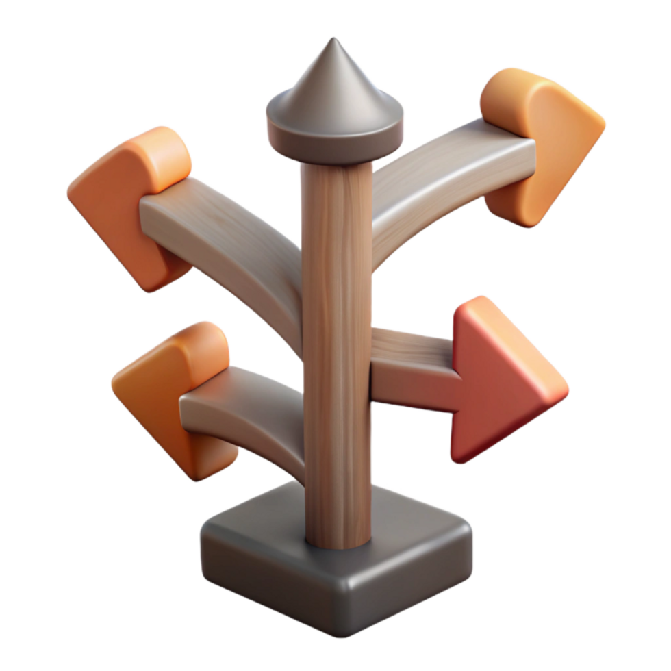 serene vintage Multiple Routes Crossroads Decision Point Cutout Graphic genuine png