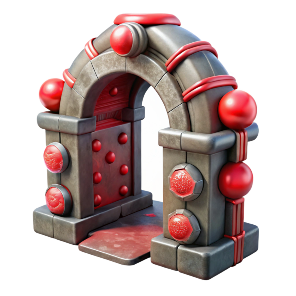 serene classic Multiverse Gateway Isolated Element with Red Accents high resolution png