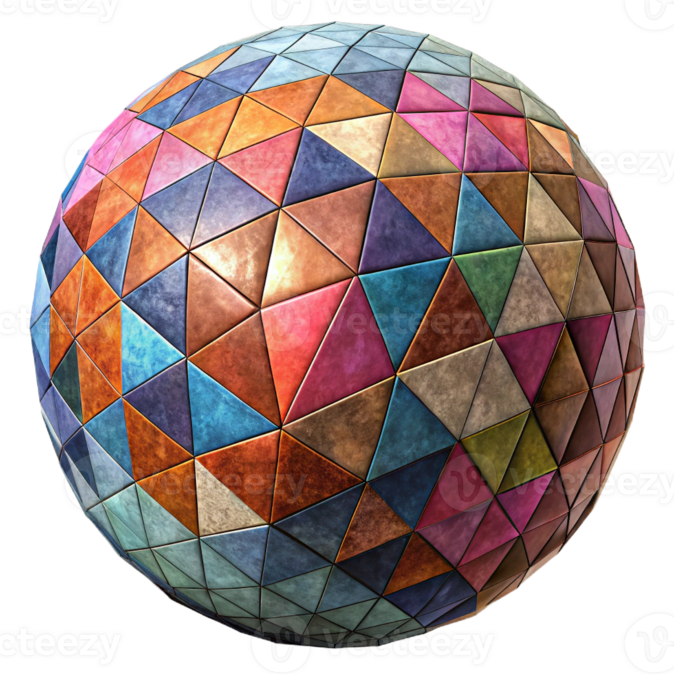 serene artistic Multicolored Geometric Sphere Pattern Isolated high resolution png