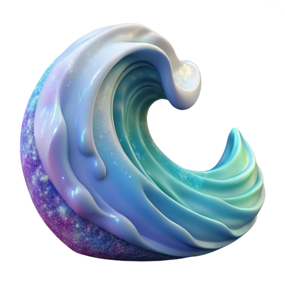 extraordinary artistic Nebula Wave Crest Side View Transparent Background detailed png