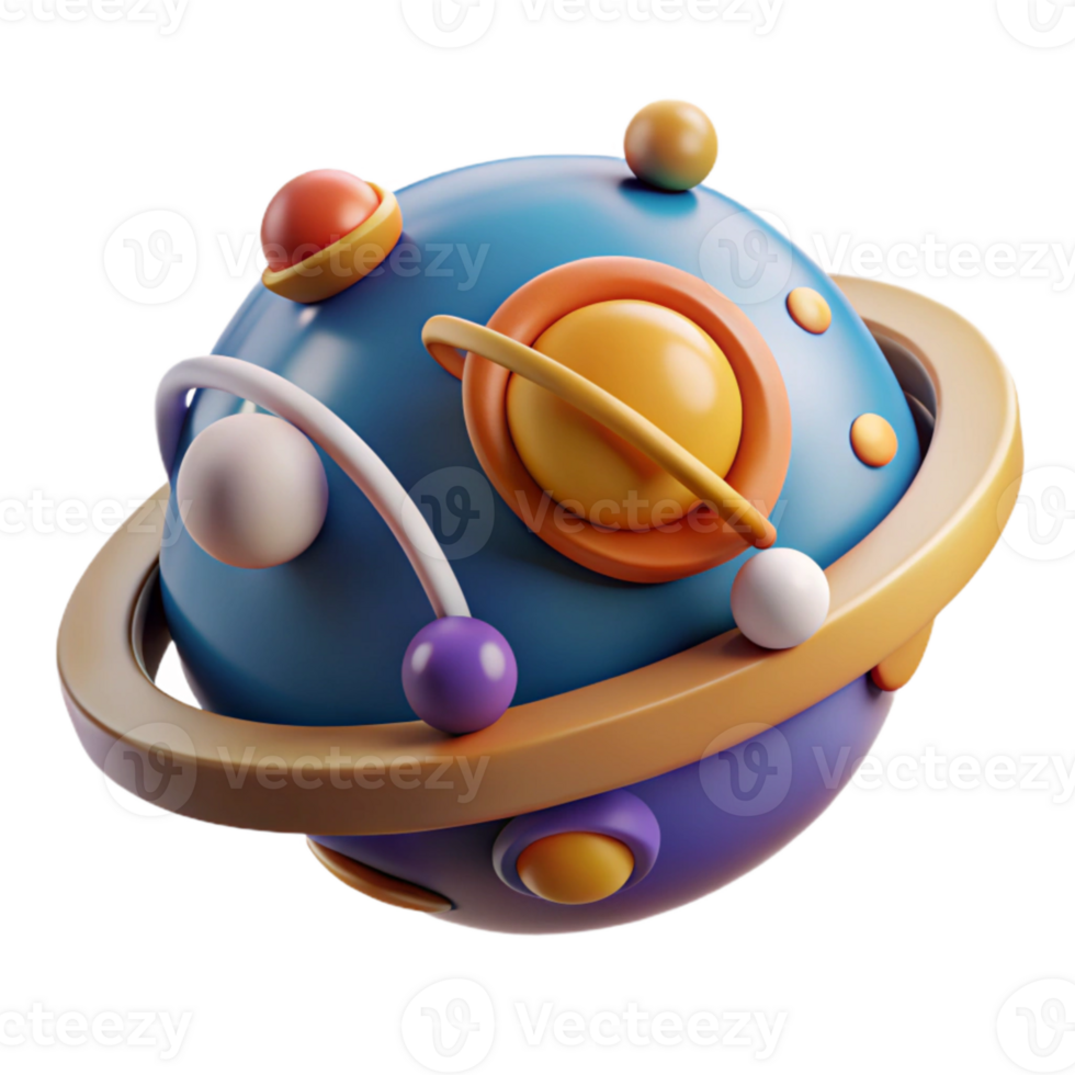 elegant modern Objects in Orbit Around Central Point Cutout Element high quality png