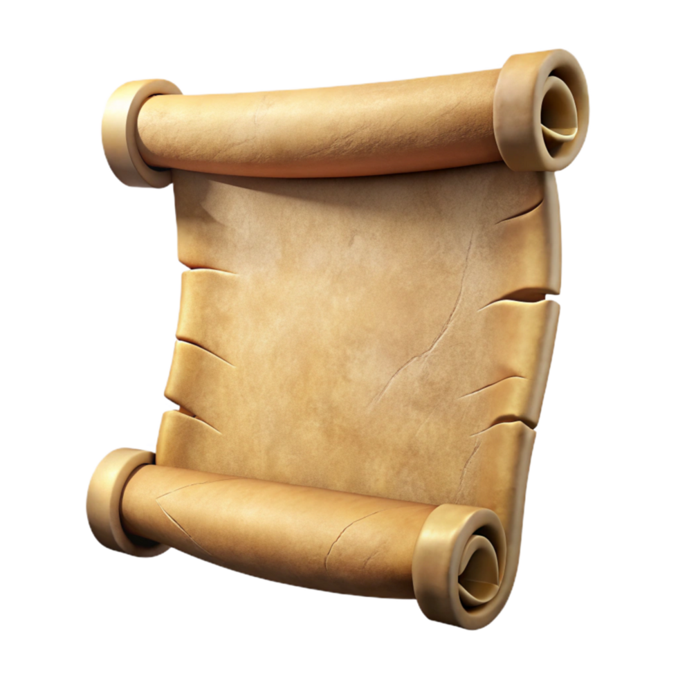 extraordinary creative Old Parchment Texture Cutout on Transparent Background original png
