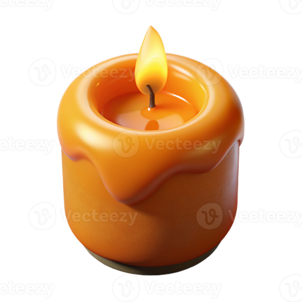 extraordinary contemporary Orange Candlelight Isolated with Subtle Shadow original png