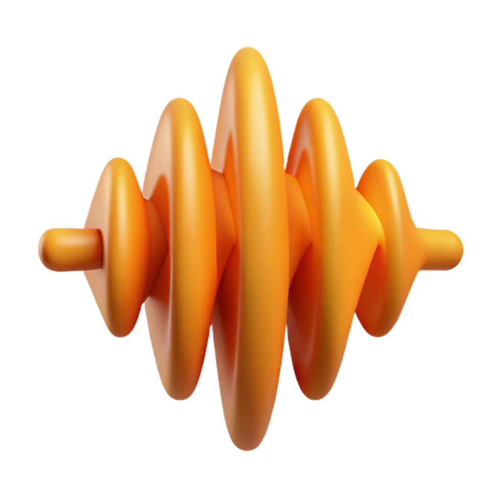 serene modern Orange Oscillating Waveform Cutout Transparent Background professional png