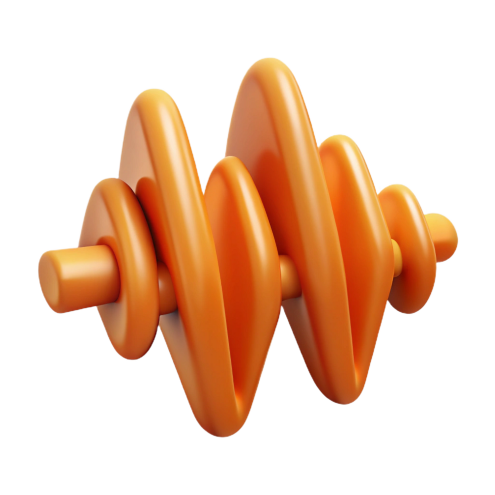 impressive modern Orange Oscillating Waveform Cutout Transparent Background high quality png