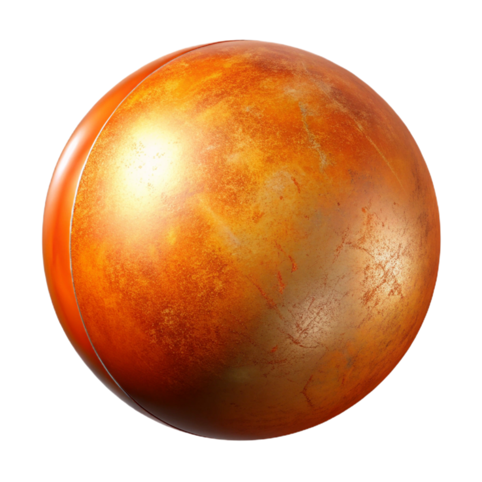 wonderful modern Orange Orb with Metallic Sheen Isolated Element original png