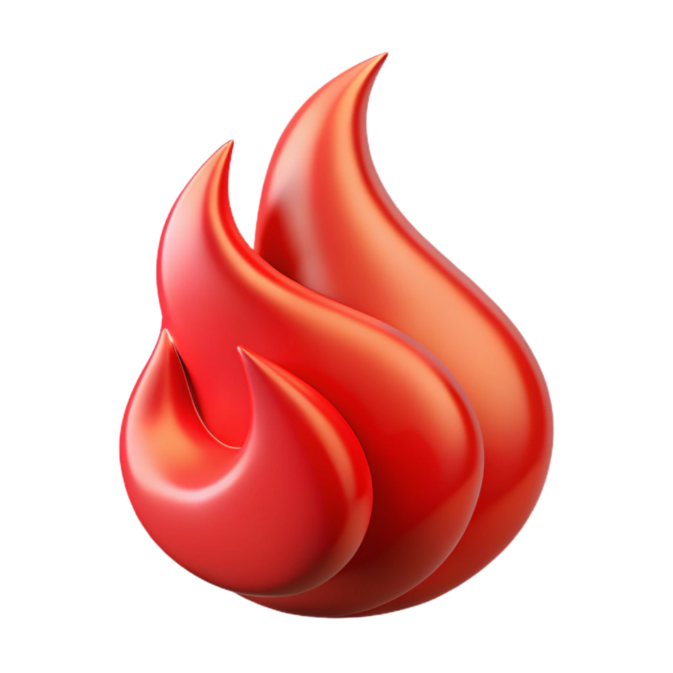 impressive rustic Organic Flame Design Red Isolated premium png