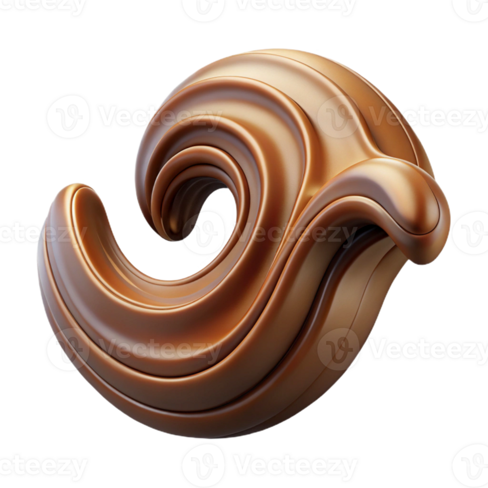 vibrant modern Organic Wave Element Brown Transparent Cutout exclusive png