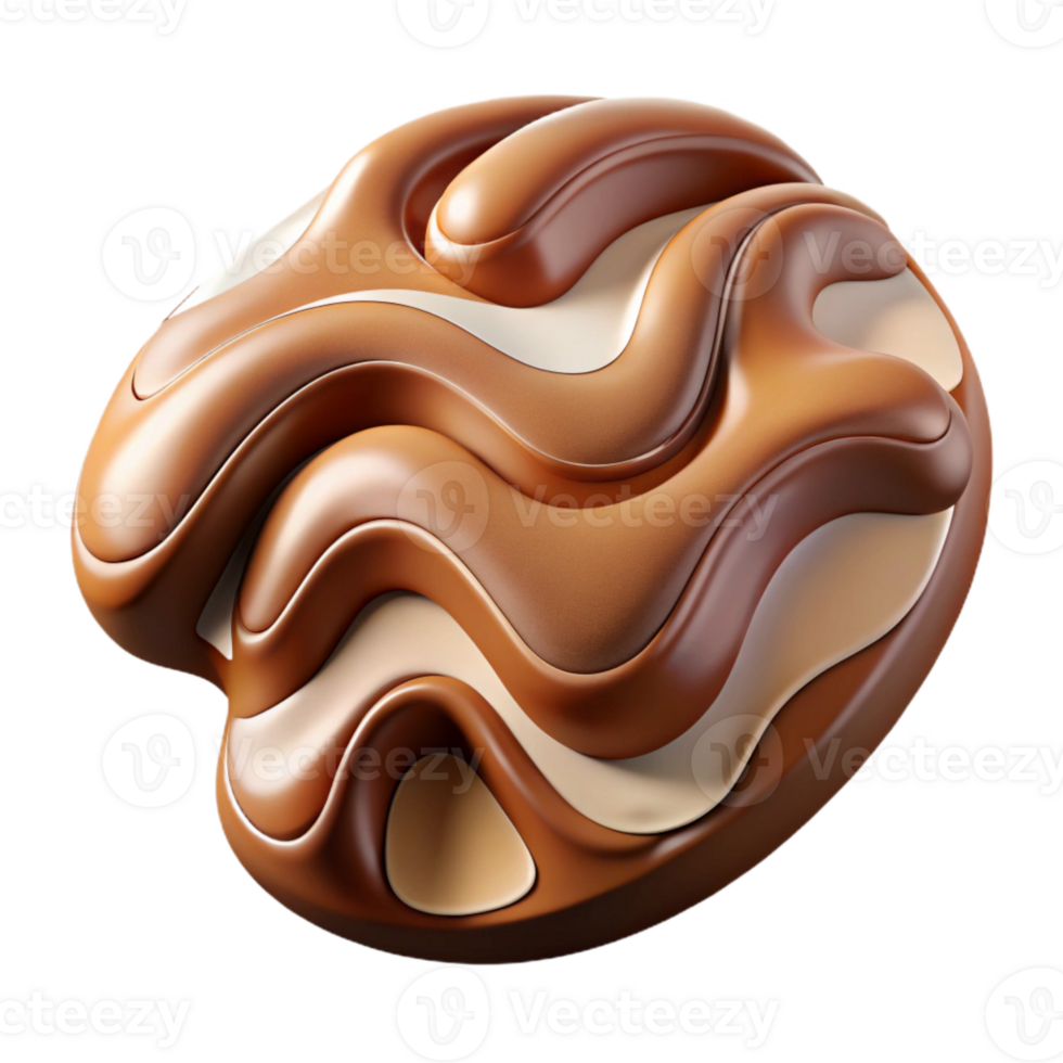 impressive creative Organic Wave Element Brown Transparent Cutout detailed png
