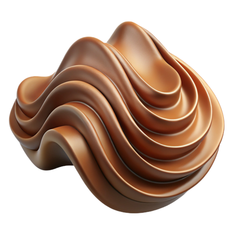 dramatic classic Organic Wave Form Brown Transparent Background Isolated professional png