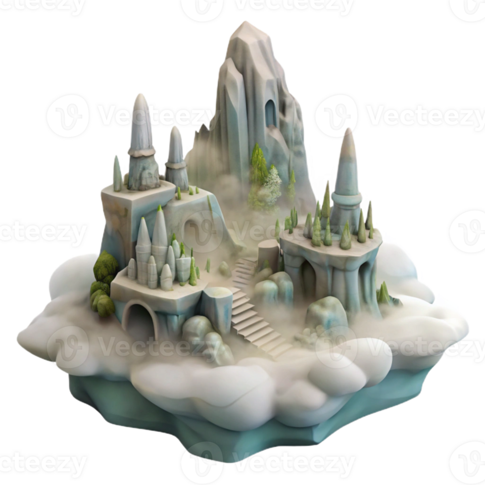 wonderful traditional Phantom Landscape Isolated with Ethereal Mist professional png