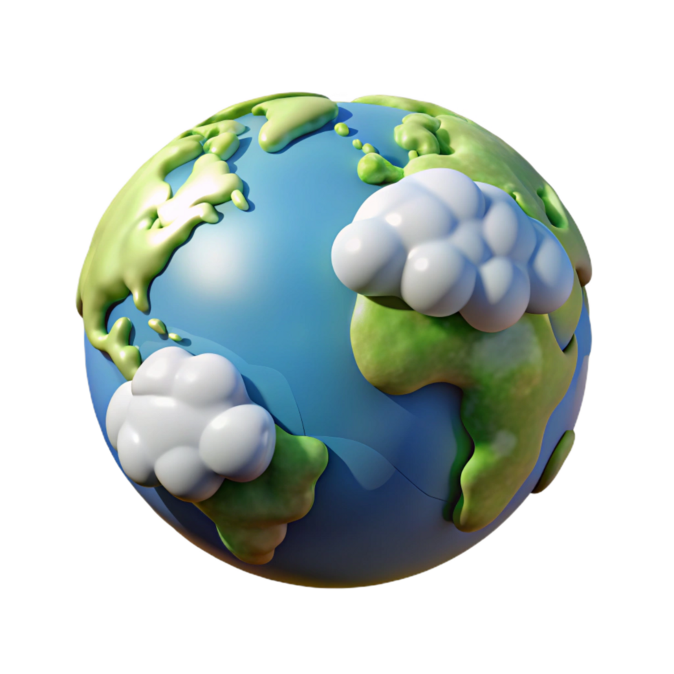 beautiful rustic Planet Earth with Cloud Cover Transparent Background premium png