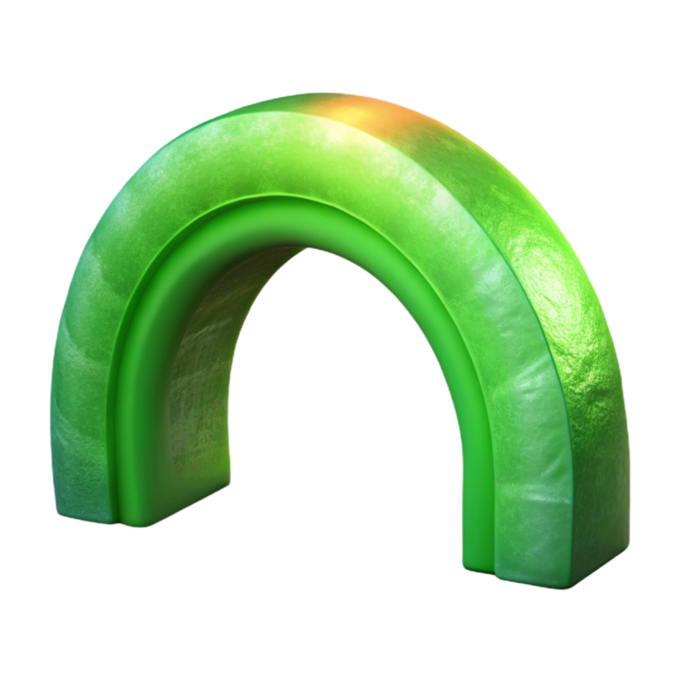 impressive contemporary Polar Lights Arch Cutout Vivid Green Isolated on Transparent Background detailed png