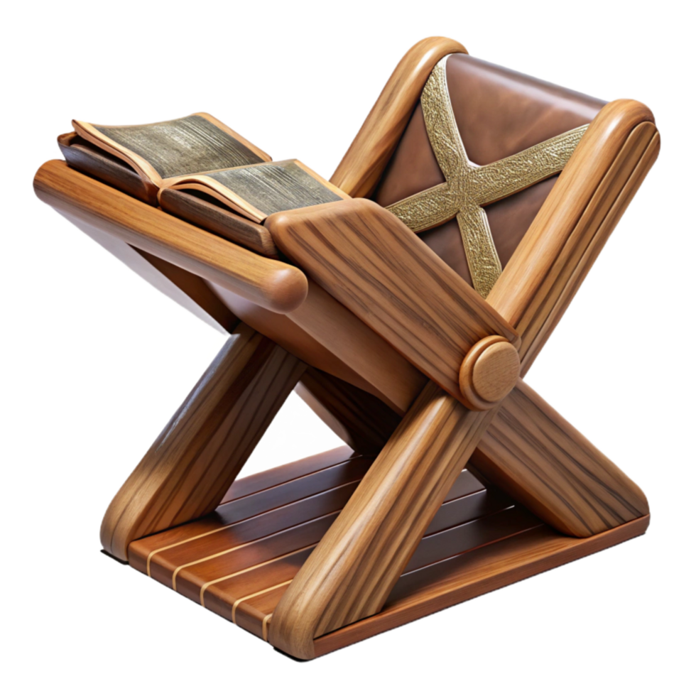 elegant creative Prayer Kneeler Cutout Wooden Texture Isolated Element genuine png