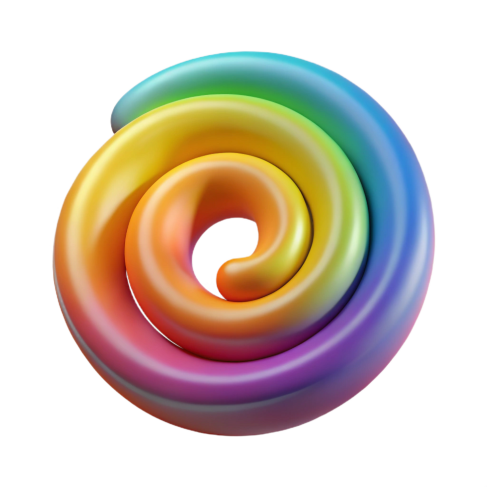 dramatic classic Rainbow Spiral Cutout Element with Soft Lighting png