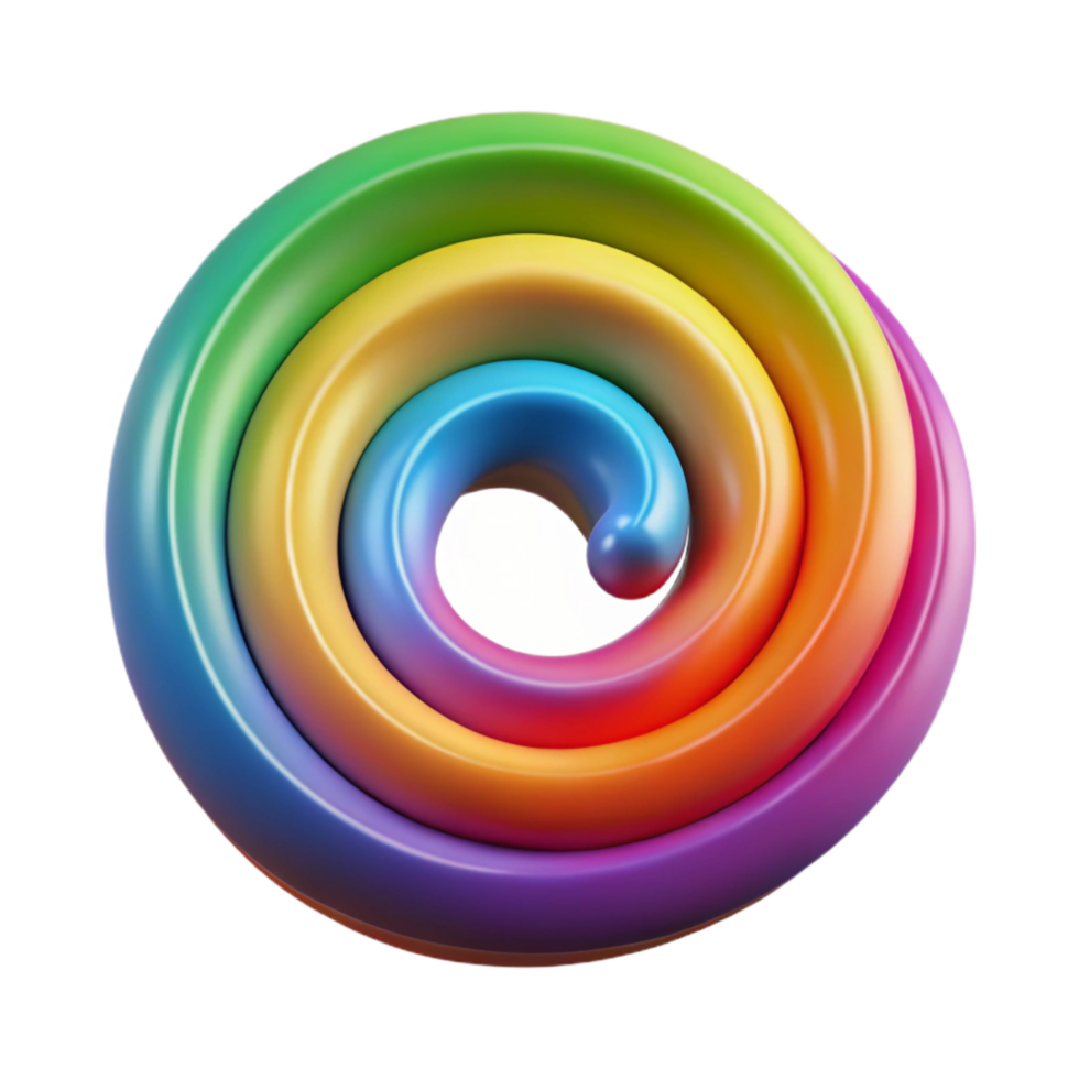 extraordinary rustic Rainbow Spiral Cutout Element with Soft Lighting authentic png
