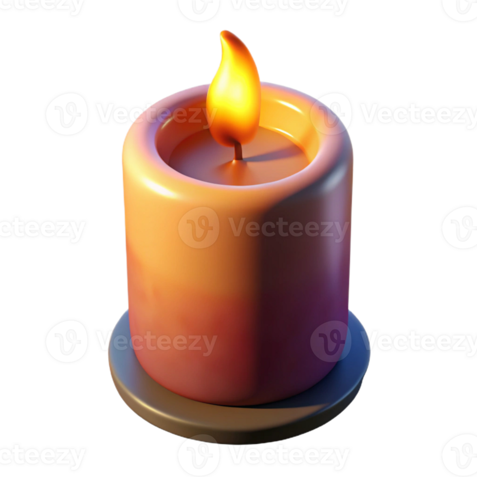 impressive artistic Realistic Candlelight with Shadow Isolated on Transparent Background Cutout original png
