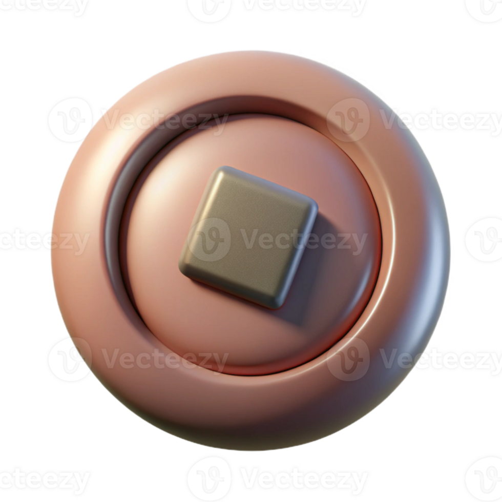 serene artistic Realistic Button with Shadow Depth Illusion Cutout genuine png