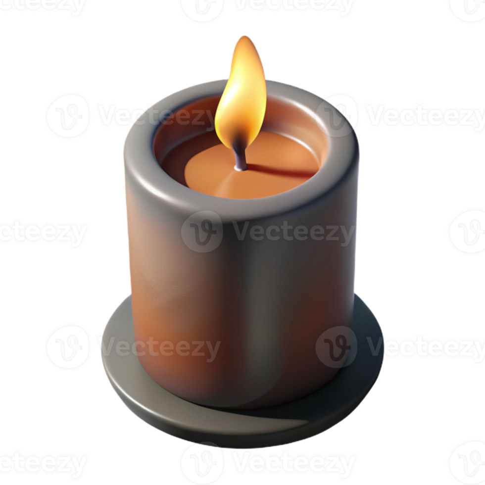 magnificent minimalist Realistic Candlelight with Shadow Isolated on Transparent Background Cutout authentic png