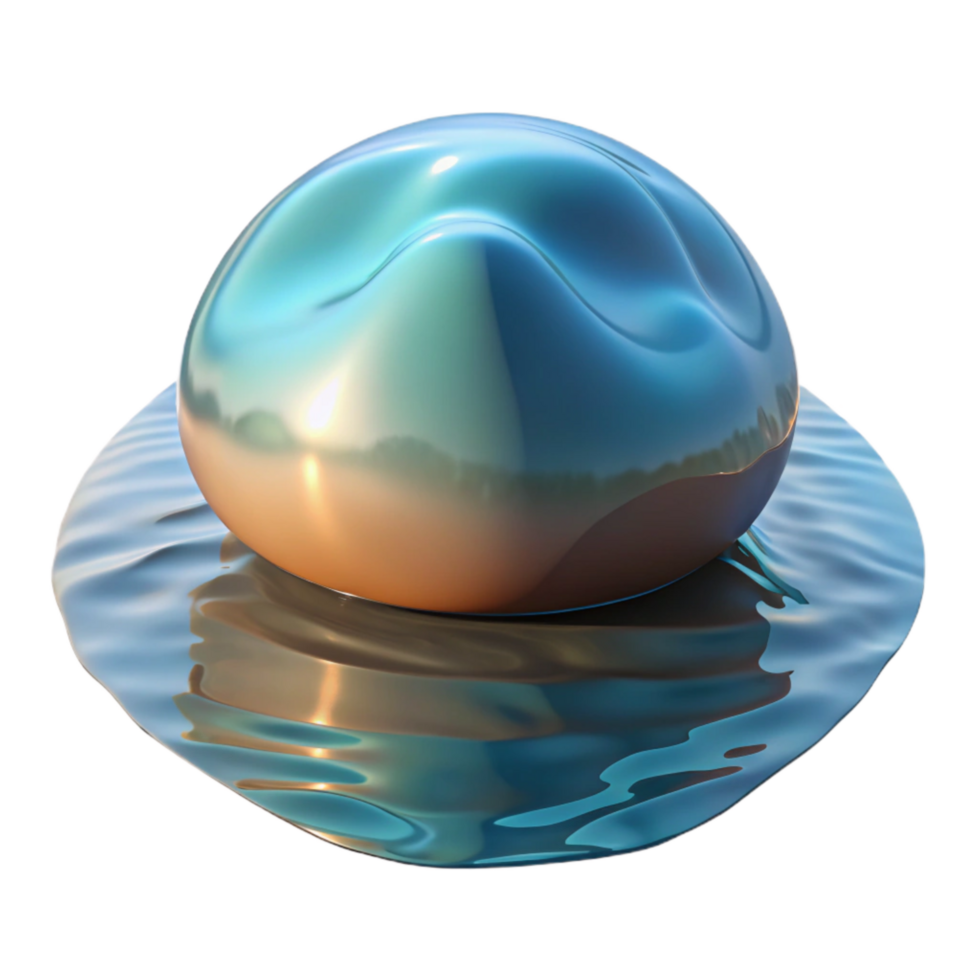 dramatic classic Realistic Distorted Reflection in Water Cutout authentic png