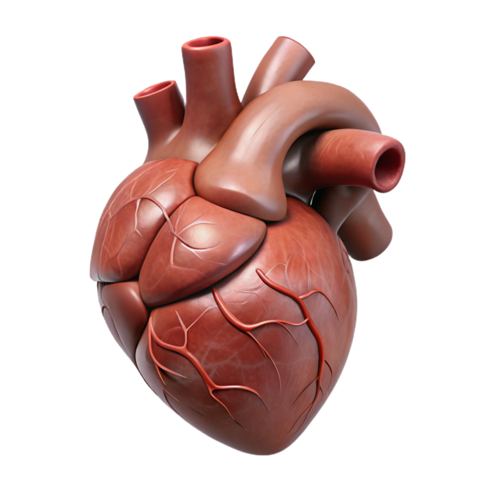 dramatic creative Realistic Human Heart Anatomical View Cutout genuine png