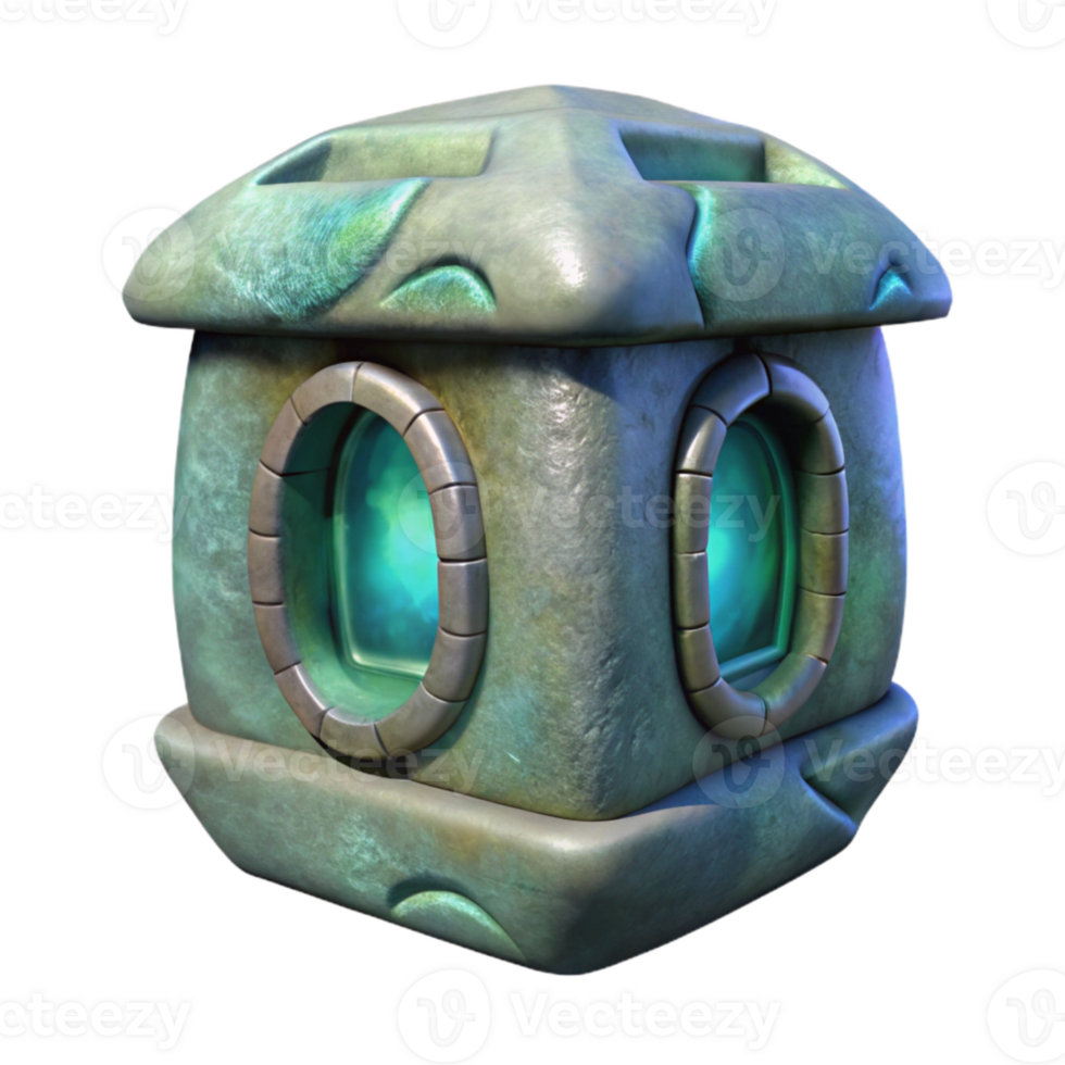 impressive artistic Realistic Hologram of Ancient Artifact Cutout png