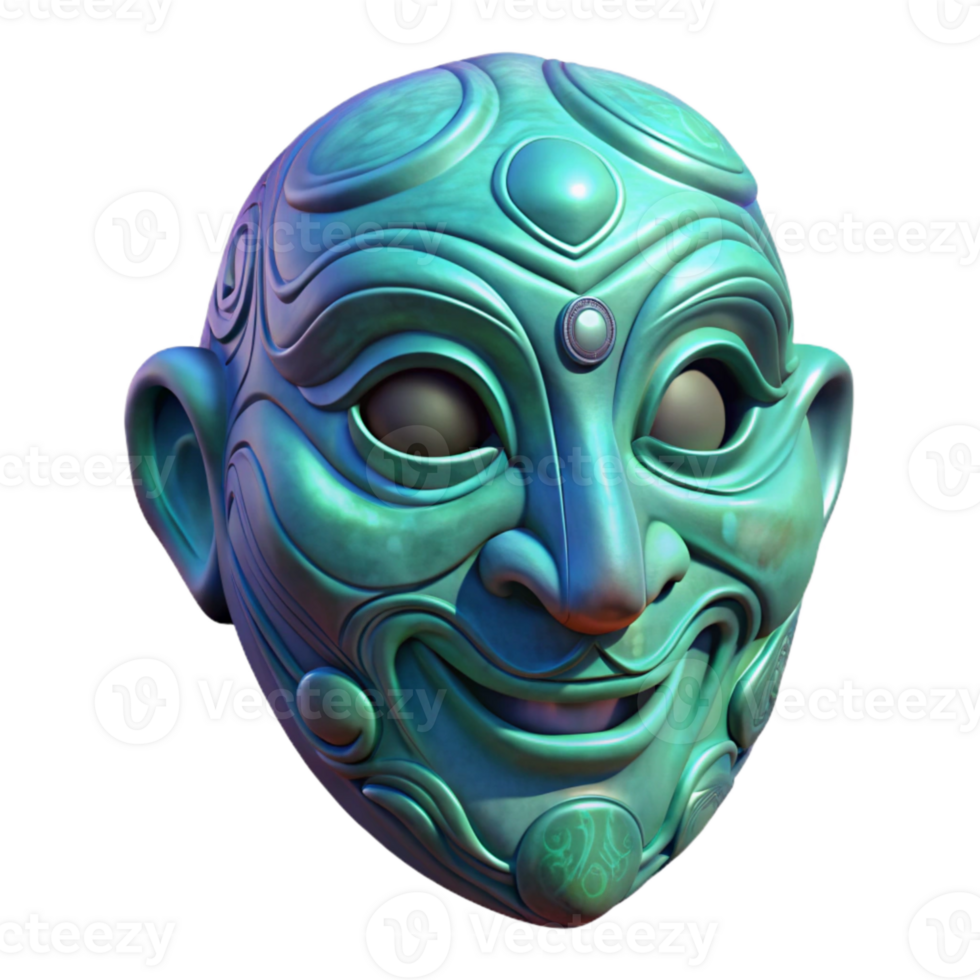 extraordinary minimalist Realistic Hologram of Carved Totem Isolated high quality png