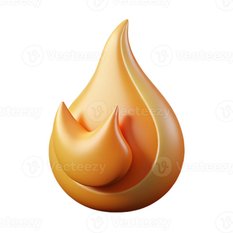 stunning contemporary Realistic Single Flame Cutout with Soft Shadow Detail png
