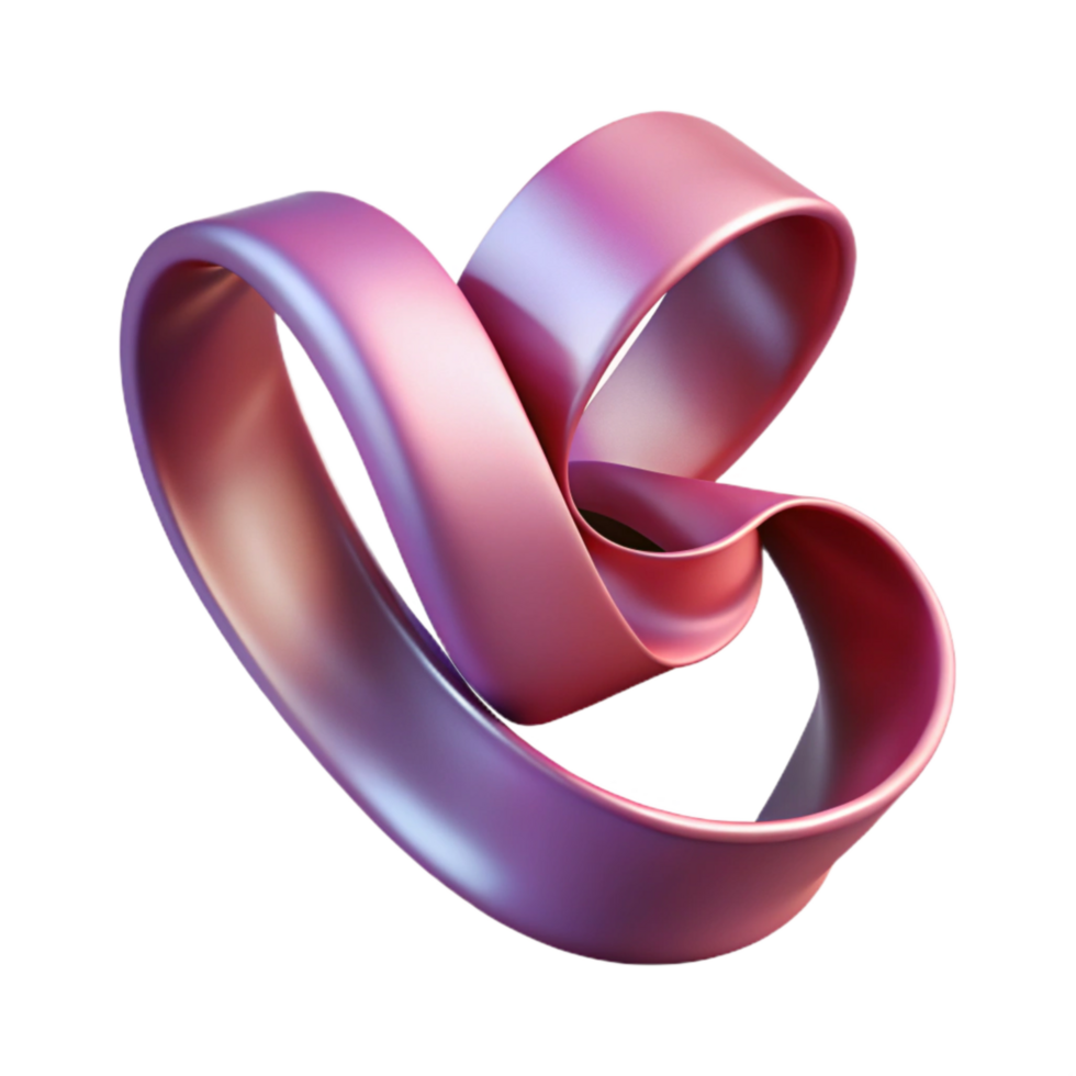 beautiful abstract Realistic Ribbon with Curls and Depth Illusion Isolated high quality png