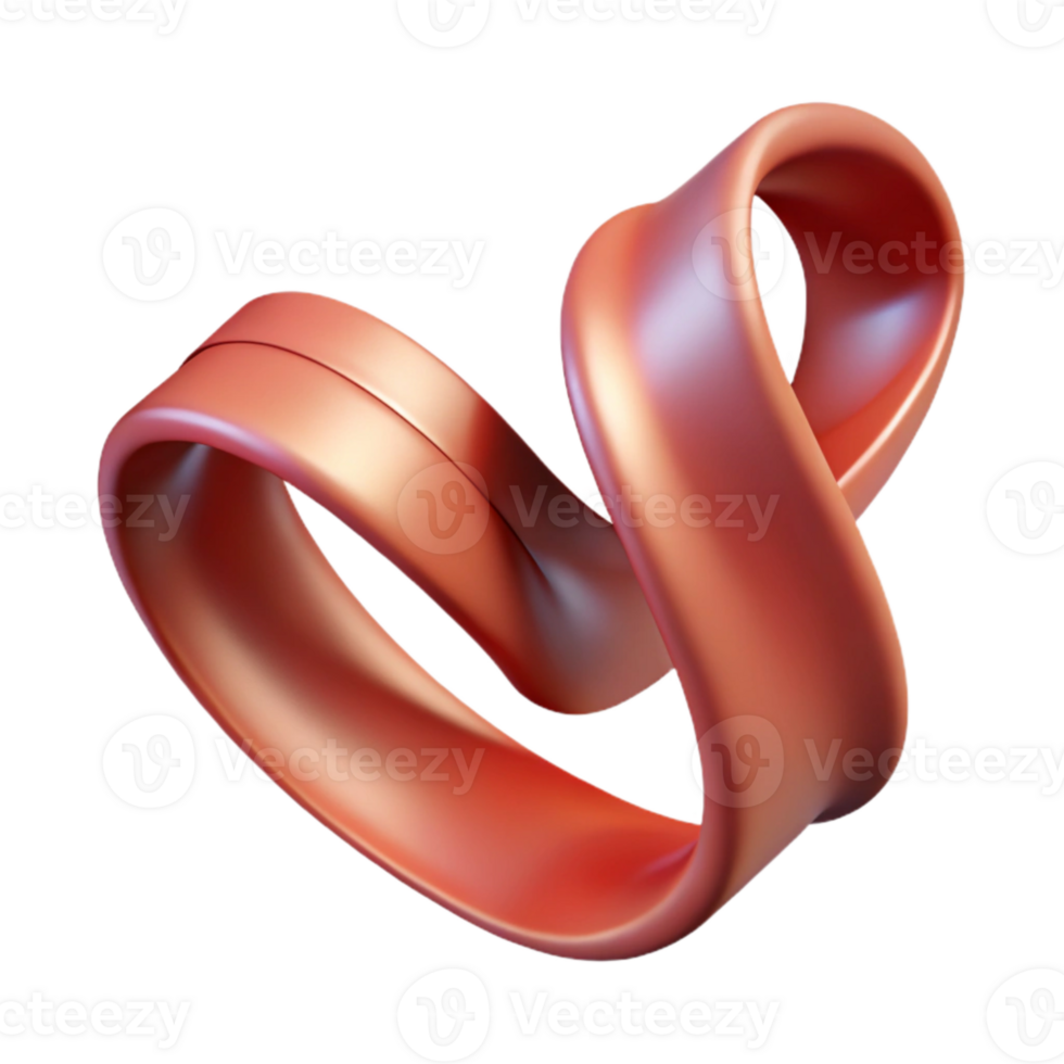 stunning minimalist Realistic Ribbon with Curls and Depth Illusion Isolated exclusive png