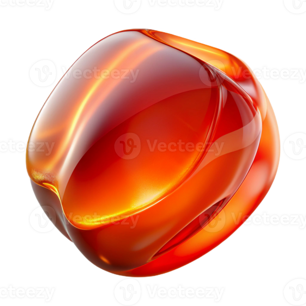 impressive modern Red and Orange Distorted Glass Reflection Isolated detailed png